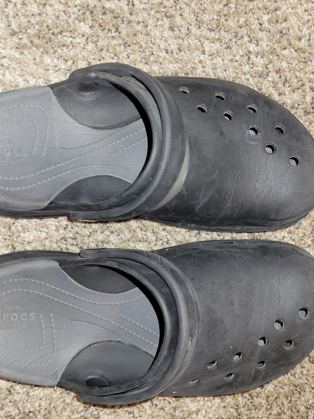 CROCS Black Slip-On Clogs with Heel Strap